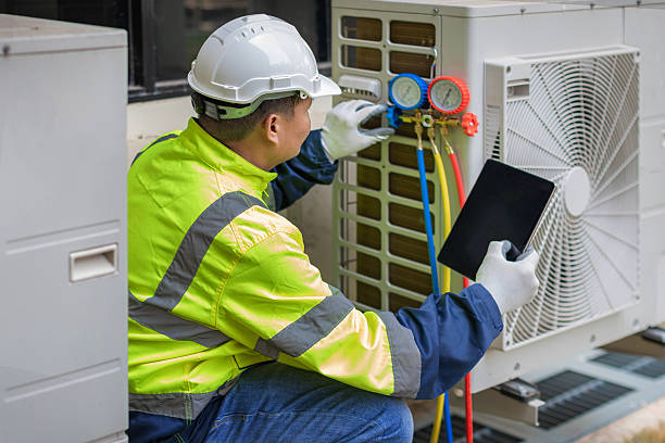 Professional Hvac technician working in West, TX